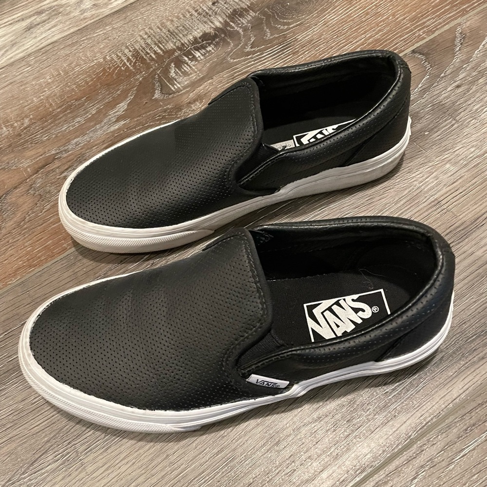 Vans perforated leather slip ons